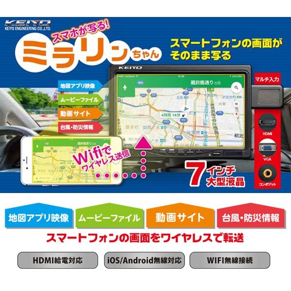 KEIYO ミラリンちゃん7インチ液晶 AN-S033 : sealovely777 - 通販