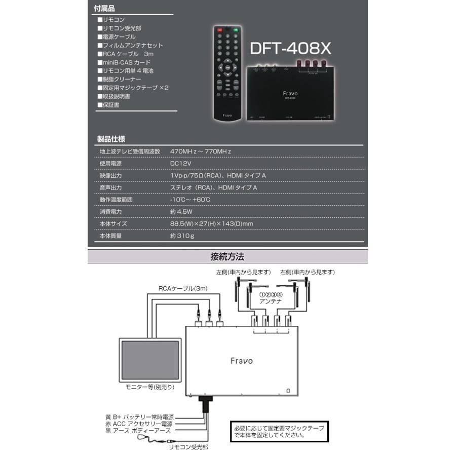 地デジチューナー 4 4 車 フルセグ ワンセグ 12v フルセグチューナー 車載 Hdmi フィルムアンテナ 自動チャンネルサーチ Fravo Dft 408x Sealovely777 通販 Yahoo ショッピング