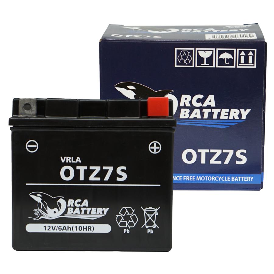 バイクバッテリー OTZ7S ORCA BATTERY 互換YTZ7S FTZ7S 充電液注入済み ZOOMER HORNET250 クレアスクーピー スマートDio DioZ4 ジャイロ キャノピー｜sealovely777｜09