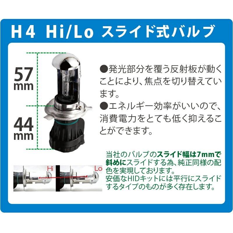 H4 HID キット 35W 12V (Hi Lo) HIDキット HIDヘッドライト スライド式