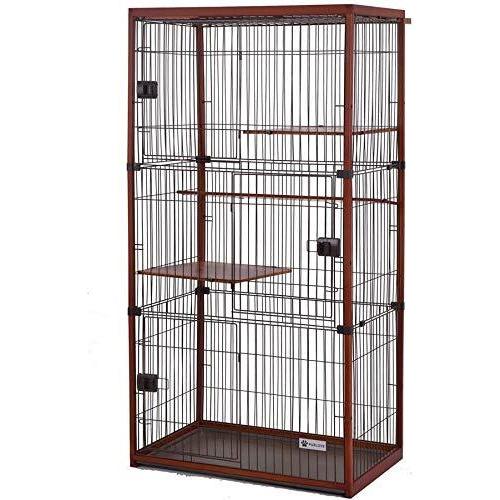 上品なスタイル 猫 脱走防止 保護 留守番 ハウス ネコ キャットハウス おしゃれ 猫ゲージ 大型 広々 ハンモック付 木製フレーム 3段 キャットケージ ケージ ベッド クッション ハウス Www Iranperfume Ir