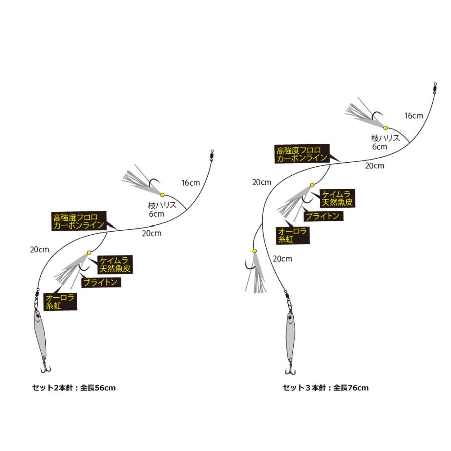 DAIWA（ダイワ） サムライ ジギング サビキ セット3本針 20g