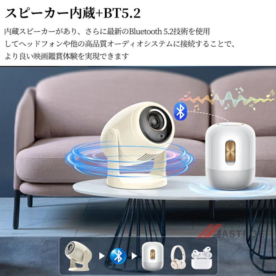 プロジェクター 小型 家庭用 天井投影 自動フォーカス 1080P 4K対応