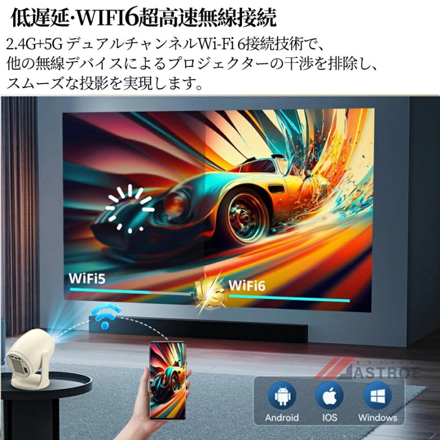 プロジェクター 小型 家庭用 天井投影 自動フォーカス 1080P 4K対応