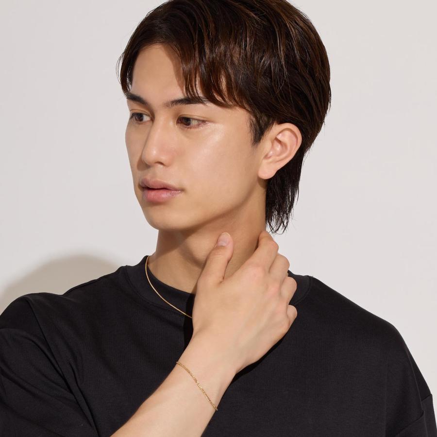 ブレスレット レディース メンズ ブランド フィガロ チェーン ゴールド K18 18金 約2.5g 長さ19cm ララクリスティー LPUC_4