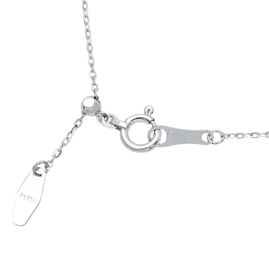 ララクリスティー ネックレス チェーン のみ プラチナ Pt850 シャインカットアズキ 幅0.8mm 約1.42g 最長45cm 長さ調整可能 スライドアジャスター LCC 幅0 8mm