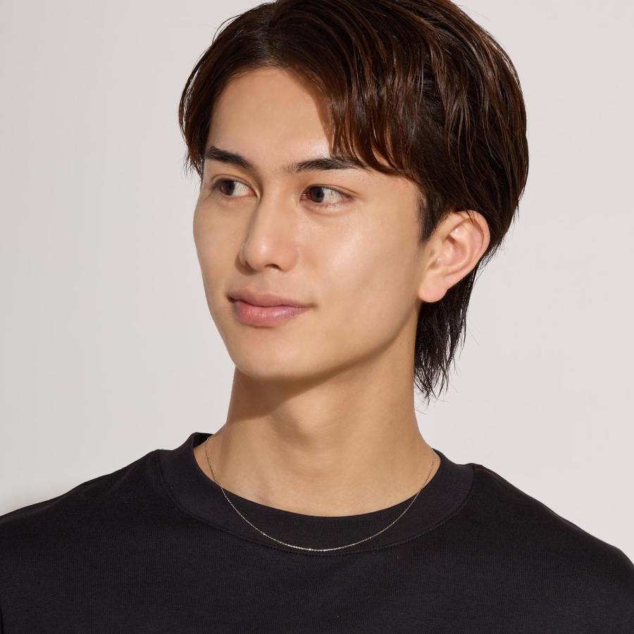 ララクリスティー ネックレス チェーン のみ プラチナ Pt850 シャインカットアズキ 幅0.8mm 約1.42g 最長45cm 長さ調整可能 スライドアジャスター LCC 幅0 8mm