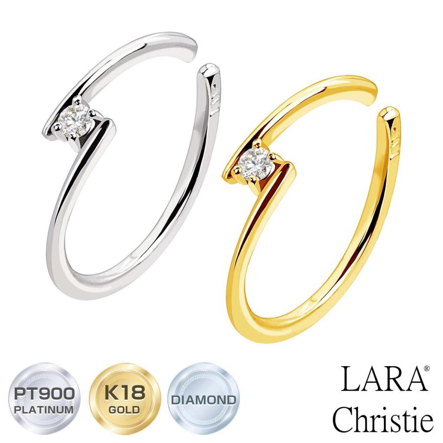 LARA Christie イヤーカフ レディース 軟骨 ダイヤ ダイヤモンド