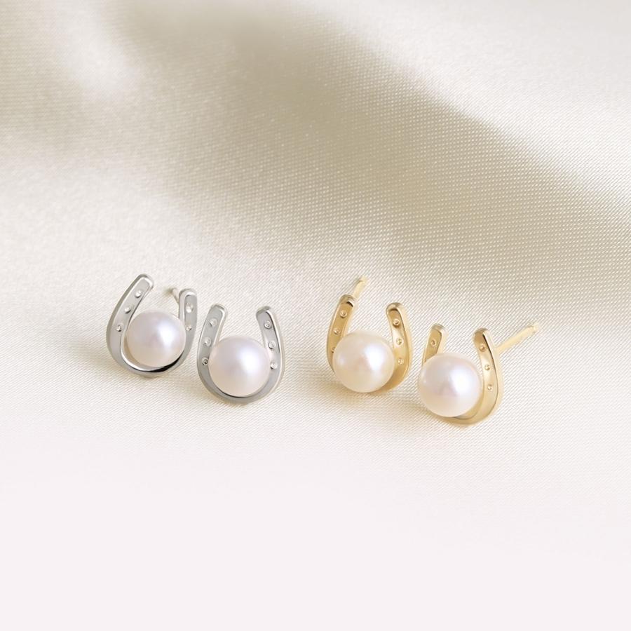 ピアス レディース あこや真珠 パール 5.0〜6.0mm 2珠 PT900 K18 馬蹄 U字 LPAC ララクリスティー | LARA Christie | 03