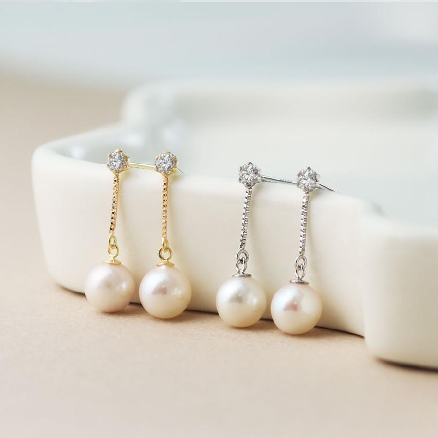 LARA Christie（ララクリスティー） ピアス 揺れる あこや真珠 5.0-5.5