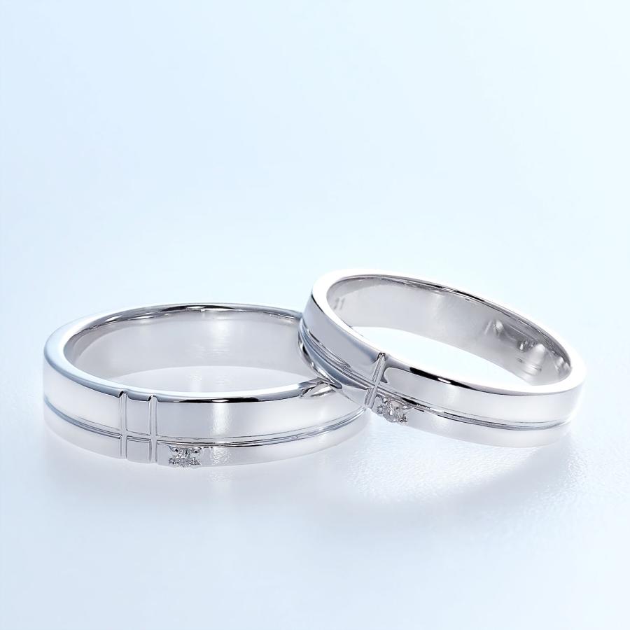ペアリング 指輪 刻印無料 ダイヤ ダイヤモンド ペア シルバー925 クロス プリザーブドフラワー 薔薇 カップル プレゼント | Sears | 01