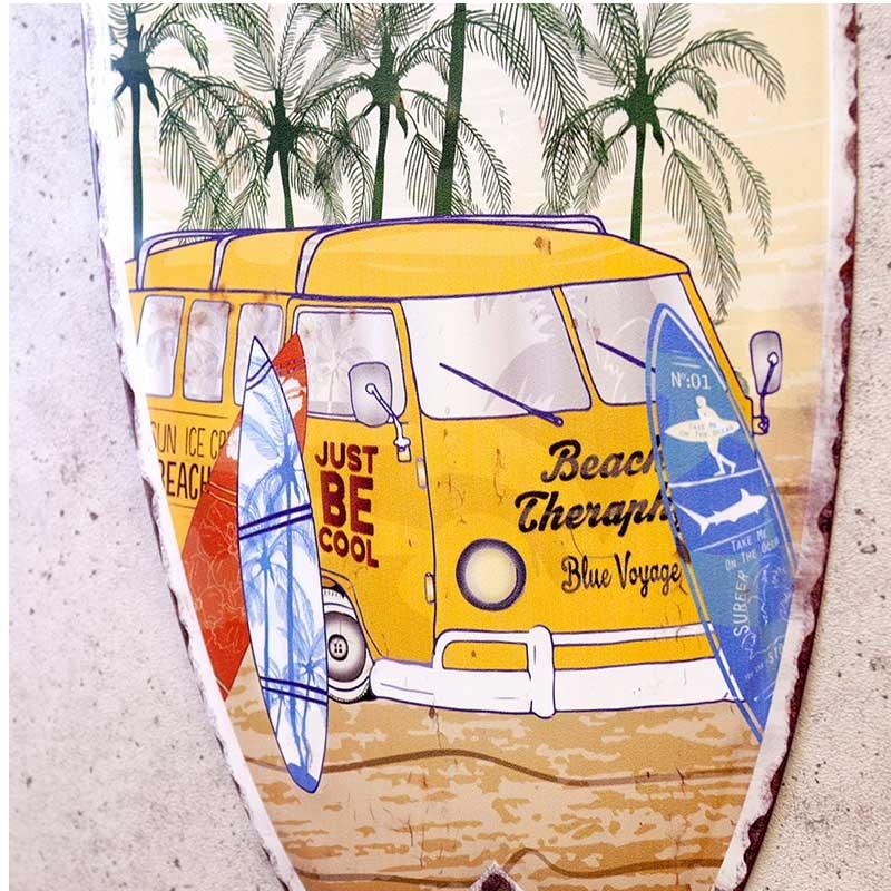 レトロなサーフボード型ブリキプレート看板 大きめ壁掛けプレート ワーゲンバスのイラスト サーフィン Seashells Zakka 通販 Yahoo ショッピング
