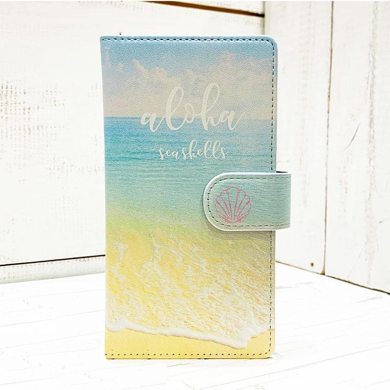 Iphone手帳タイプ ビーチショア おしゃれなハワイアンデザイン ミラー付き 海の写真 リゾート パスモ スイカ Ip Xr Shore Seashells Zakka 通販 Yahoo ショッピング