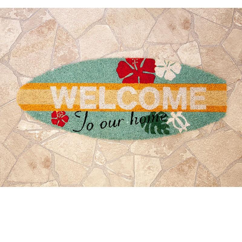 サーフボード型コイヤーマット おしゃれな海亀のデザイン ハイビスカス ハワイアンインテリアマット 玄関 Sb Co Ho Seashells Zakka 通販 Yahoo ショッピング