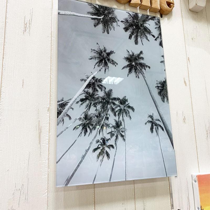 おしゃれな壁掛けガラスフォト モノクロヤシの木 縦 Sede Seashells Zakka 通販 Yahoo ショッピング