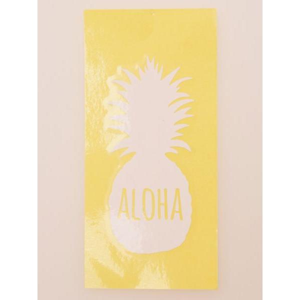 パイナップルのステッカー ハワイアンシール Alohaロゴシルエット 車 撥水 南国 抜き Stk7106 Seashells Zakka 通販 Yahoo ショッピング