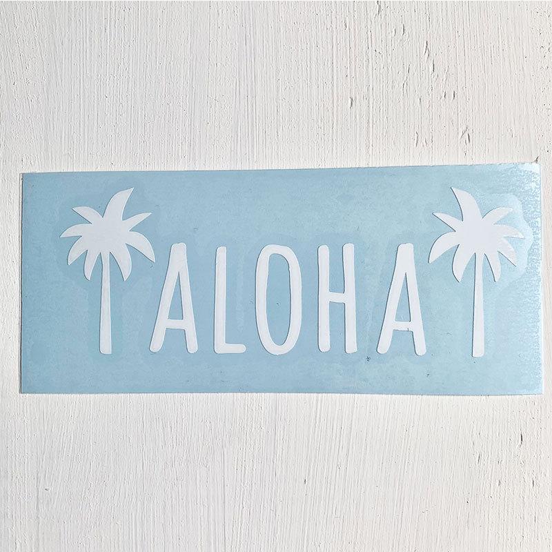 ハワイアンステッカー アロハ文字 ヤシの木 車用 白いシール 抜き型ステッカー Aloha ブラック 黒 Stkwp Seashells Zakka 通販 Yahoo ショッピング