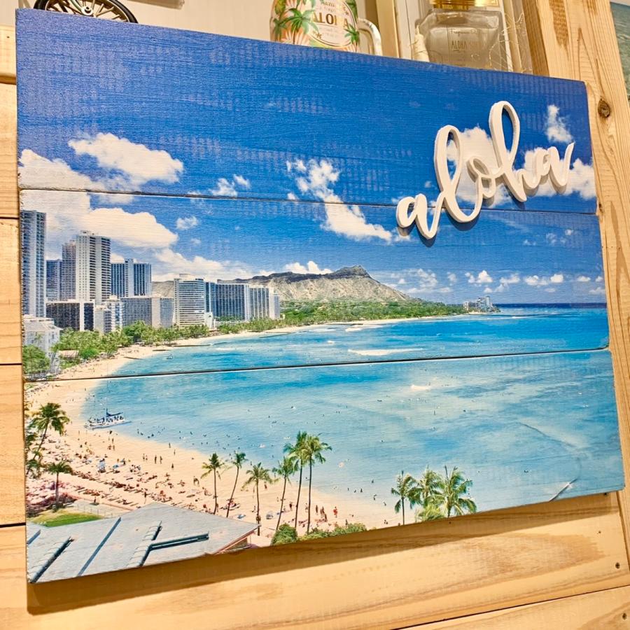 ワイキキビーチ写真プリントボード ハワイの風景写真プレート おしゃれな海の写真ウッドボード 壁掛けアート木製パネル Waiki Seashells Zakka 通販 Yahoo ショッピング