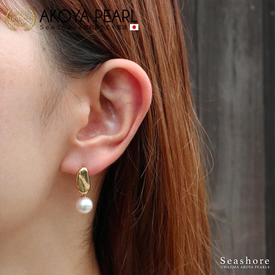 Seashore 宇和島あこや真珠 アコヤ真珠 ピアス レディース ゴールド