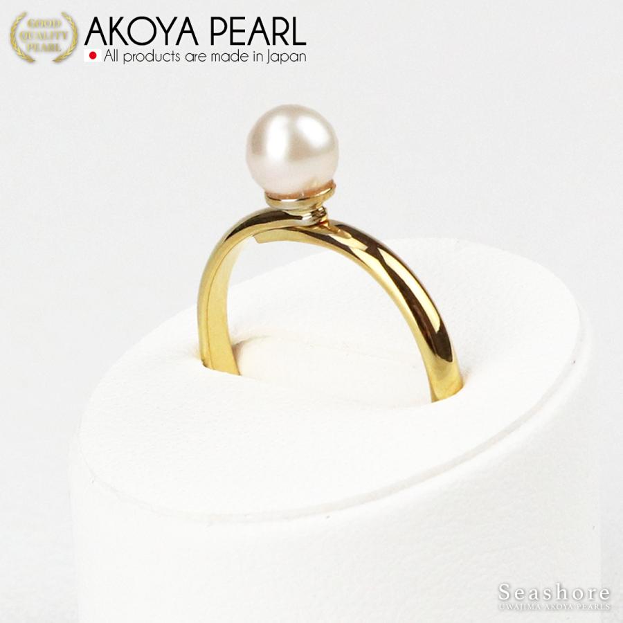 あこや真珠 プチパール リング レディース 指輪 フリーサイズ ホワイト 5.0-6.0mm ロジウム / ゴールド 真鍮｜seashore｜11