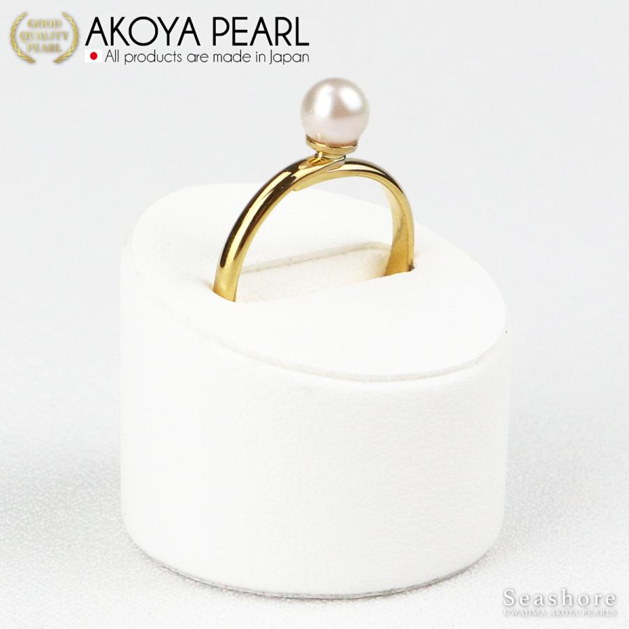 あこや真珠 プチパール リング レディース 指輪 フリーサイズ ホワイト 5.0-6.0mm ロジウム / ゴールド 真鍮｜seashore｜10