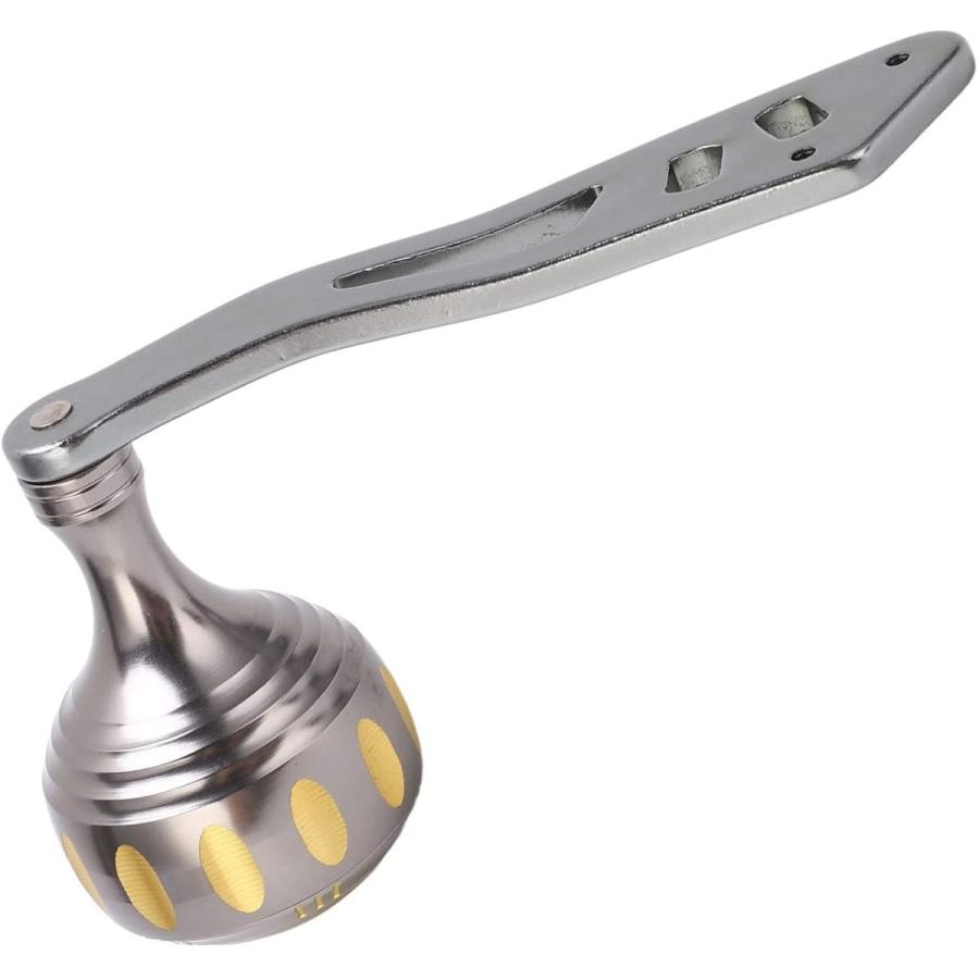 フィッシングリールハンドル ドラムリール用ベイトキャスティングリール用の高強度メタルパワーハンドルノブグリップcnc交換 ガンゴールド 良好品