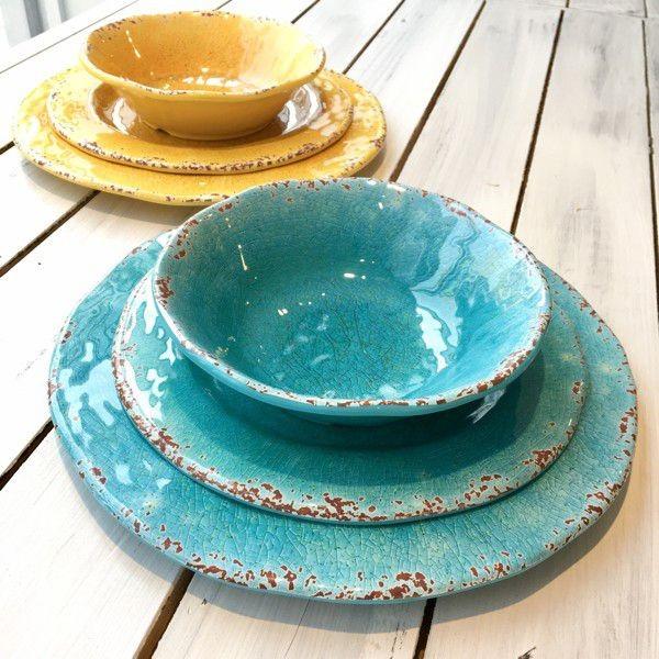 メラミン食器 おしゃれ ハワイ 平皿 中皿 サラダプレート 22 5cm クラック Mサイズ Tableware 008 Sea Sky 通販 Yahoo ショッピング