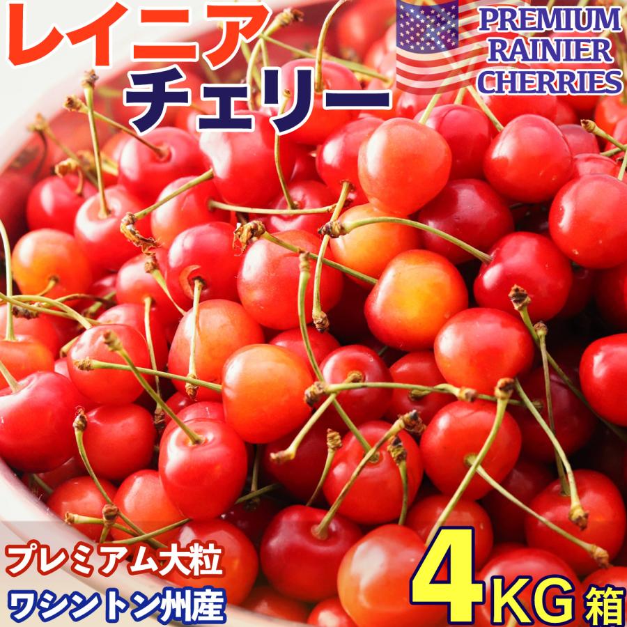 レイニアチェリー 約4kg 産地箱 空輸 超大粒9.5row 鮮度保持袋入 レイニアチェリー 約4kg 産地箱 空輸 超大粒9.5row 鮮度保持袋入