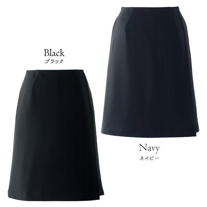 ラップキュロット ひざ丈 ウエストゴム 黒 キュロットパンツ