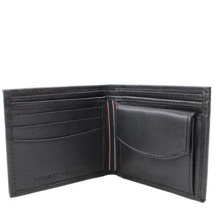 トミーヒルフィガー 二つ折り財布 TOMMY HILFIGER WALLET メンズ 小銭付き 折り財布 31TL25X020 BLACK ブラック  送料無料｜season｜03