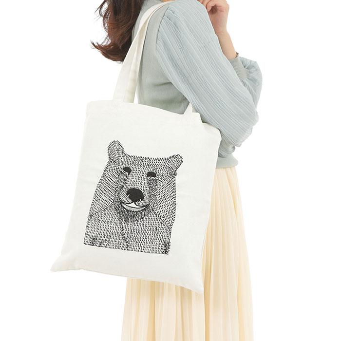 くま 刺繍 バッグ 手作り トートバッグ エコバッグ クマ かわいい 動物