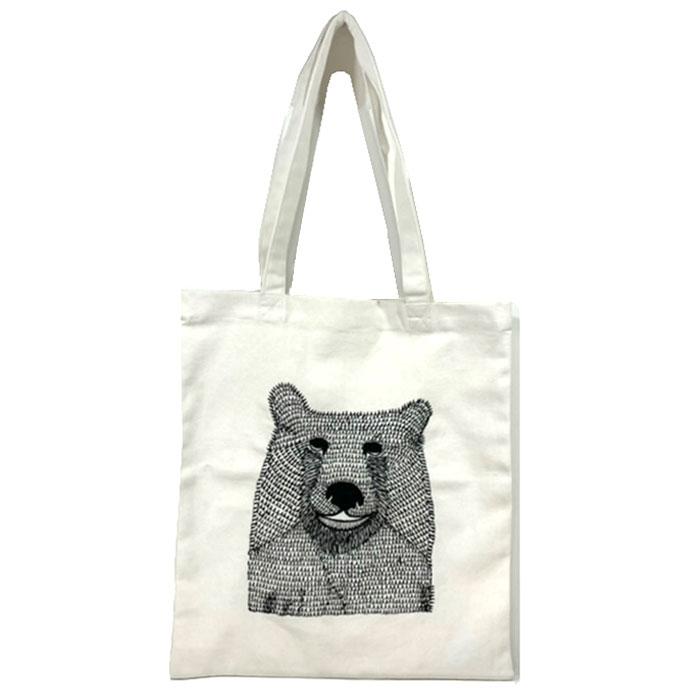 くま 刺繍 バッグ 手作り トートバッグ エコバッグ クマ かわいい 動物