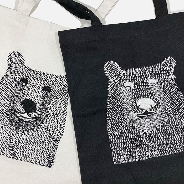 くま 刺繍 バッグ 手作り トートバッグ エコバッグ クマ かわいい 動物