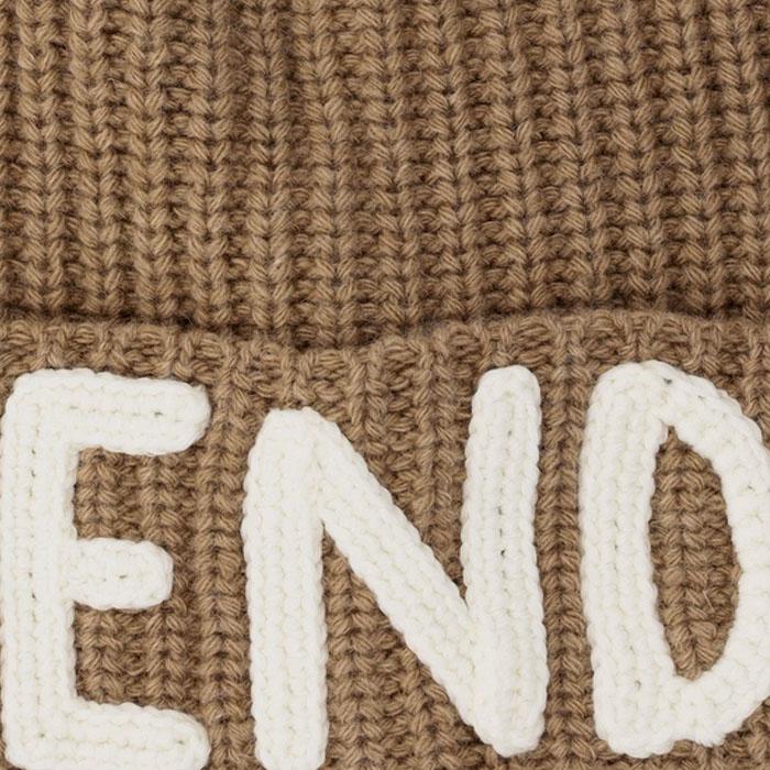 FENDI フェンディ ニット帽 ウール ハット ブラウン 帽子 FENDI フェンディ ニット帽 ウール ハット ブラウン 帽子