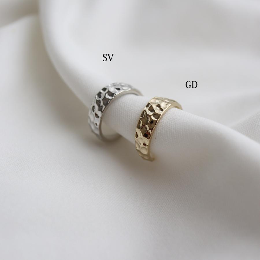 ピンキーリング リング 指輪 4号 凸凹 幅広 デザインリング 真鍮 太め