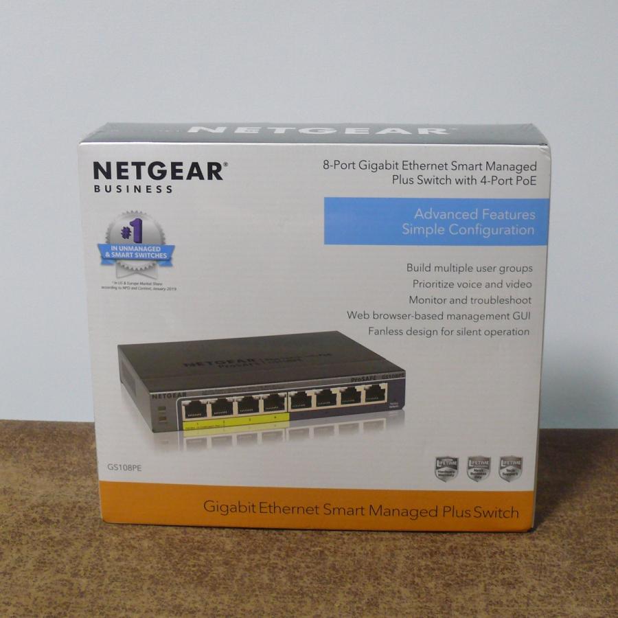 NETGEAR（ネットギア） 未開封】NETGEAR GS108PEv3 PoE対応/8