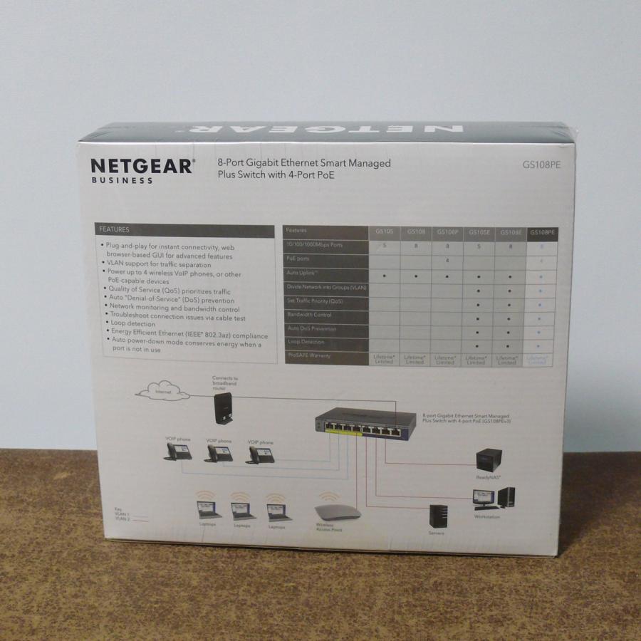 NETGEAR（ネットギア） 未開封】NETGEAR GS108PEv3 PoE対応/8