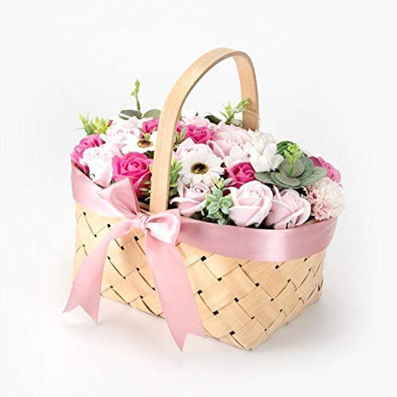 お洒落 フラワーバスケット ピンクl ソープフラワー フラワーアレンジメント 花束 ブーケ ギフト 誕生日 結婚記念日 お祝い 還暦 花 花束 プレ レビューで送料無料 Bengkuluselatankab Go Id