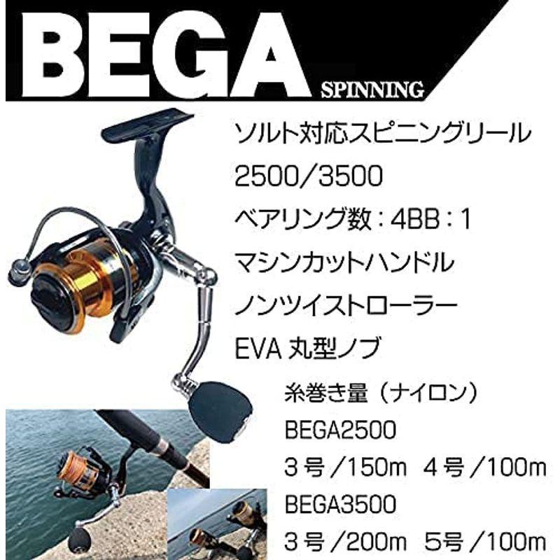 つり具ten サーフロッド1063m サーフ 釣り ライトショアジギング 釣りセット Pe１号 Pe付 Pe１号 サーフロッド1063m スピニングリール3500番 シースリー