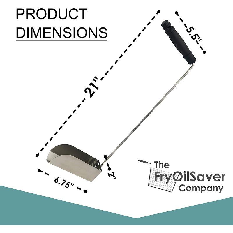 FryOilSaver　ディープフライヤー　クラムスクープ　V字型フライヤースクープ　揚げ物からクラム堆積物を除去するために使用　ステンレス