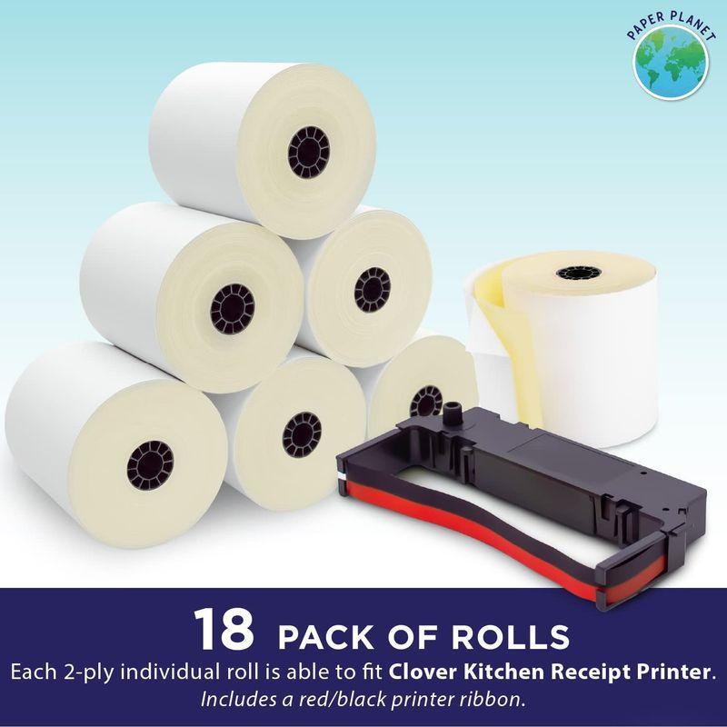 クローバーPOS用レシートペーパー。 Kitchen Printer 2-Ply 18 Rolls  Ribbon - 5