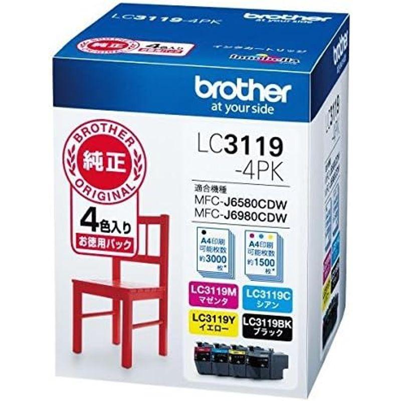 （まとめ買い）　ブラザー　純正　大容量　LC3119-4PK　4色パック　インクカートリッジ　×3