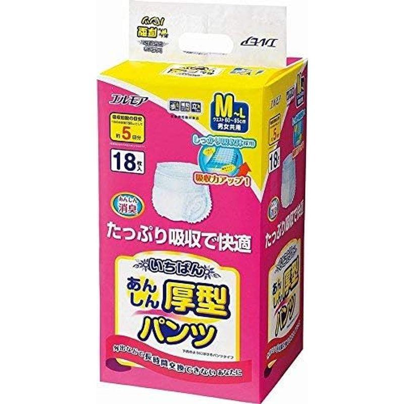 やわらか素材でお肌にやさしくフィット 750ccで横モレ防止 エルモア いちばん長時間パンツＭ-L18枚 8セット