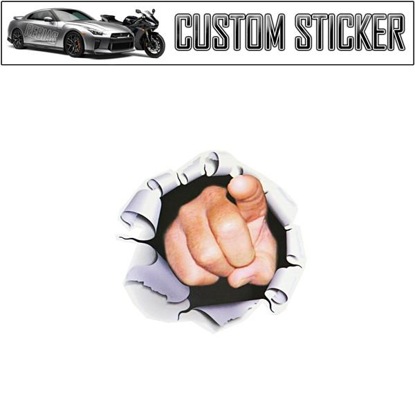 カスタム ステッカー 指差し フィンガー 車 バイク ドレスアップ シール エンブレム CUSTOM STICKER ns290613