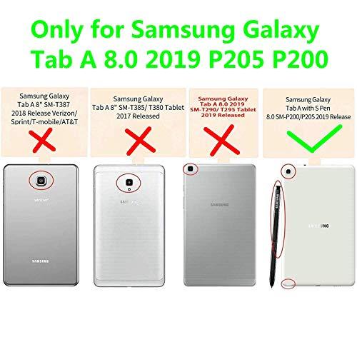 Kepuch Custer ケース 対応 Samsung Galaxy Tab A 8.0 2019 P205 P200 with S Pen 4G, PUレザー 軽量 カバー 対応 Samsung Galaxy Tab A 8.0 2019 P2｜sebas-store｜02