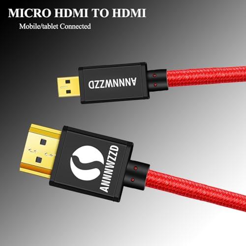 ANNNWZZD Micro HDMI to HDMI 4K UHD HDMIマイクロHDMI 変換 テレビ PC タブレット プロジェクタ用 1M｜sebas-store｜02