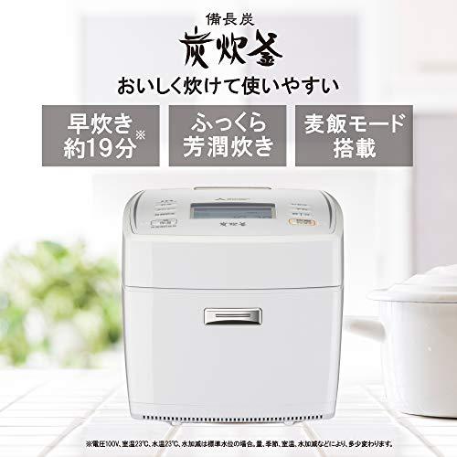 三菱電機 IH炊飯器 5.5合 日本製 備長炭 炭炊釜 ピュアホワイト 三菱電機 IH炊飯器 5.5合 日本製 備長炭 炭炊釜 ピュアホワイト