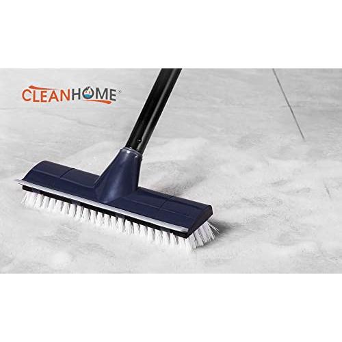 CLEANHOME デッキブラシ 掃除用ブラシ 2in1 水切りワイパー タイルブラシ 3段ポール 長さ調節可能 47cm-127cm ベランダ/玄関/床/庭園にも適用 掃除用｜sebas-store｜07