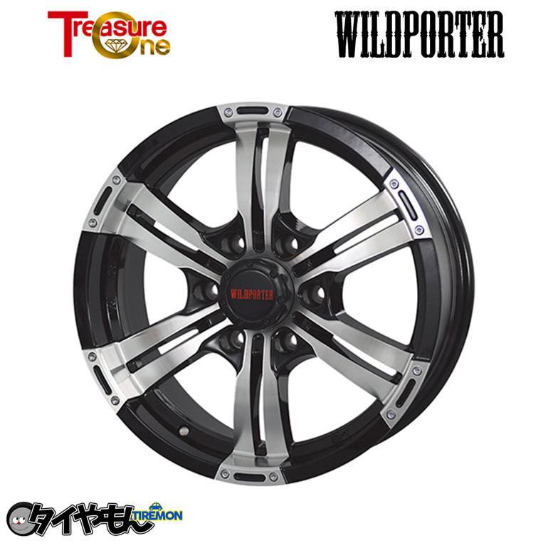16インチ ブラック/クローム ホイールセット ワイルドポーター クロスシックス 16インチ 6H139.7 6.5J +48 4本