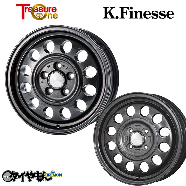 K フィネス D12 15インチ 5H100 6J +45 4本セット ホイール ガンメタル